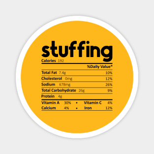 Funny Thanksgiving Stuffing Food Nutrition Facts Anti Vegan Magnet